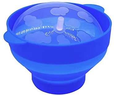 Silicone Popcorn Bowl with Handle and Lid Microwave Popcorn Maker Collapsible Popcorn Machine for Home, Party, Watch Movie, (15*12.7*8.5 cm)