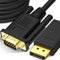 Retoo Cable DisplayPort a VGA de 1,8 m, 1080p 60 Hz, Full HD, cable DP a VGA chapado en oro, compatible con Dell, Lenovo, computadora portátil, PC, TV, Windows, negro, 1920x1080 / 1920x1200