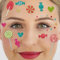 Party Factory Face Tattoo Candy Party, temporäres Glitter Gesichtstattoo für Motto Party, Halloween & Karneval, Kinder & Erwachsene