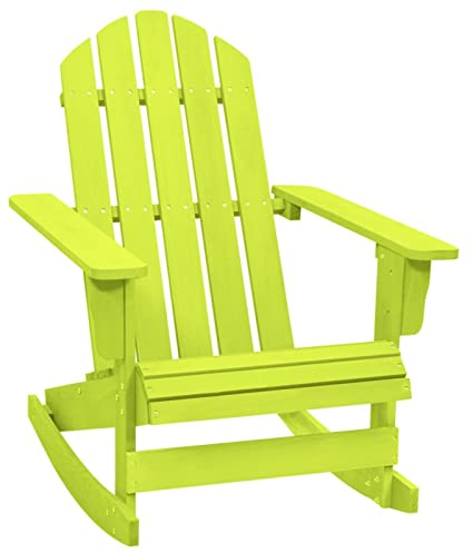 Tidyard Adirondack Schaukelstuhl Liegestuhl Sonnenliege Gartenstuhl Gartensessel Deckchair Gartenmöbel Massivholz Tanne Grün