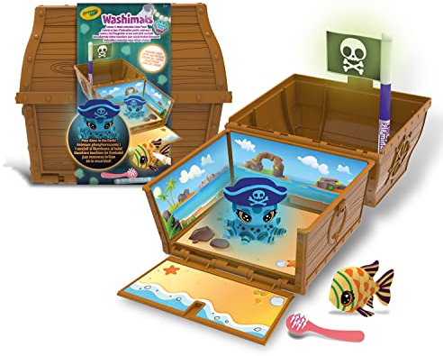 CRAYOLA - Washimals Ocean Glow Pets - Schatztruhen-Set, zum Ausmalen und Baden von Tierfiguren, Spiel und Geschenk für Kinder, ab 3 Jahren, 74-7510