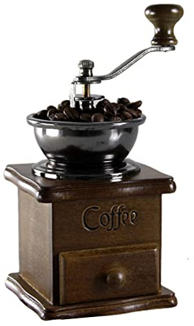 Gesuter Handbuch der Kaffeemühle,Manuelle Kaffeemühle Burr - Hölzerne Handkaffeemühlenwalze, antike Kaffeemühle mit Handkurbel aus Gusseisen für die Zubereitung von Maschenkaffee, Dekoration, bestes
