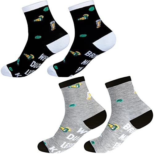 SATINIOR 2 Paar Bier Socken Lustige Socken für Herren Geburtstag Vatertag Geschenk