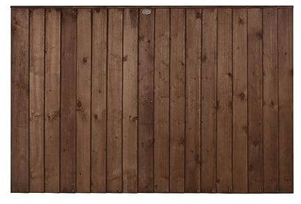 Forest Garden 6ft x 4ft (1.83m x 1.23m) Brown Pressure Treated Closeboard Board Fence Panel - Pack of 5