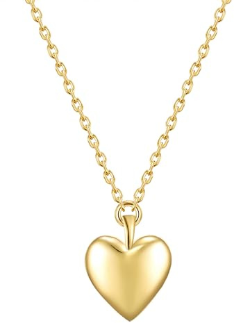 GLANZSTÜCKE MÜNCHEN Damen Kette 925/- Sterling Silber gelbgold | gelbvergoldet 18 Karat, Ankerkette, Herz, Federring