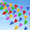 Guirlande Multicolore de 20 m avec 40 Drapeaux triangulaires, Banderole en Tissu Nylon réutilisable pour Anniversaire, Mariage, intérieur, extérieur, fête de Jardin, décoration d'anniversaire
