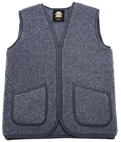 Hollert Unisex Wollweste Beka aus Merinowolle mit Reißverschluss warm und kuschelig