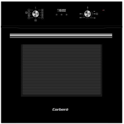 Corberó - Horno 70L | CCHMT903N | Cristal Negro | Multifunción | Display Touch | 8 Programas | Guías Extraíbles | Mandos Push-Pull | 3000W Potencia | Eficiencia Energética A, Negro