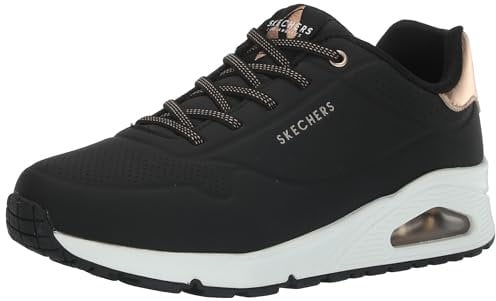 Skechers Damen UNO-Shimmer Away Sneaker, Schwarz/Weiß, 40 EU