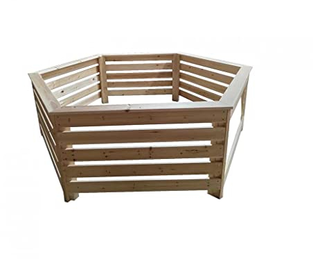Habrita Foresta Habillage Hab 2418 BN Bois Hexagonal pour spas et piscines gonflables 2,35x1,84x0,71m