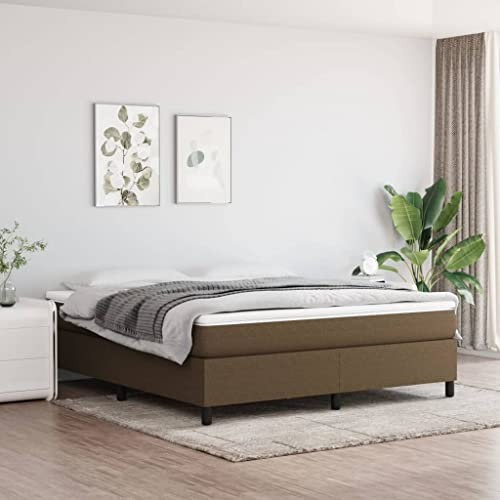prissent Boxspringbett 180x200 cm Bettrahmen Bett Polsterbett mit Stützbeinen Samt Betten Bett Bettgestell Bed Frames Hohes Bett Beds for Bedrooms Einzelbett Doppelbett Schlafzimmerbett Dunkelbraun