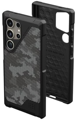 URBAN ARMOR GEAR UAG - Custodia protettiva progettata per Samsung Galaxy S24 Ultra da 6,8, Metropolis LT Micro Hex Camo Graphite, ricarica magnetica, robusta, militare, resistente agli urti,
