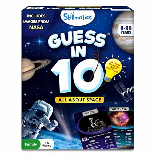 Skillmatics Guess Age 8+ in 10 NASA Space, Perfect for Boys, Girls, Kids & Families Who Love Card Games, Educational Toys, Travel Games, Gifts for Ages 8, 9, 10 and Up