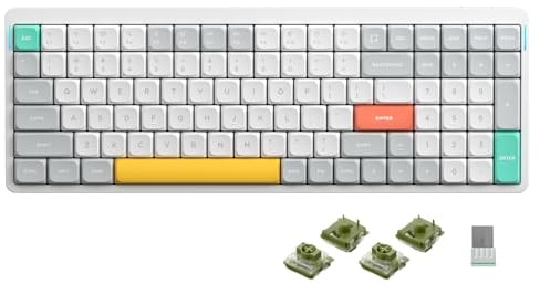 nuphy Air96 V2 Wireless Mechanical Keyboard,100 Keys Gaming Keyboard,Supports Bluetooth 5.1,2.4G and Wired Connection,for PC/Laptop/Windows/Mac -White Gateron Moss Switch
