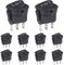 VEXUNGA Interruptor Basculante 6A 250V 10A 125V Redondo Interruptores Palanca 3 Pines ON/OFF/ON 3 Posición Negro Encendido/Apagado/Encendido (Paquete de 10)