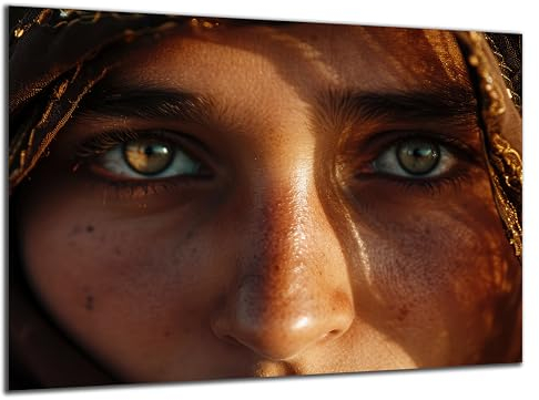 Munera Design - Bild 56x84 - Orient Nahaufnahme Augen Frau - Wand-Bilder Wohnzimmer