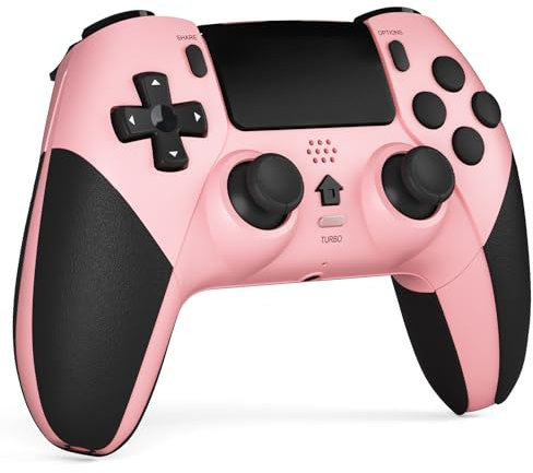 CHEREEKI Mando para PS4, Mandos inalámbricos para PS-4/ PS-4 Pro/PS-4 Slim con Doble Vibración, Giroscópico, Turbo, Touchpad y Conector de Audio
