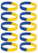 Drfeify Ukrainische Gummi-Armbänder, 10 Stück, Ukrainisches Gummi-Armband, Ukraine-Flagge, Armbänder für Sportfans, Männer und Frauen