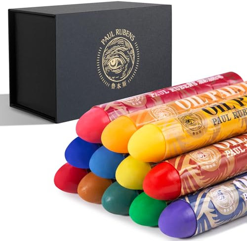 Paul Rubens Ölpastellkreiden, 12 Farben Super Jumbo HaiYa Künstler Weiche Ölpastellkreiden Lebhaft und Cremig, Kunstbedarf für Künstler, Anfänger, Studenten, Kunst Malerei Zeichnung (Set B)