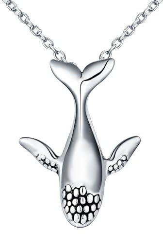 INFINIONLY Kreative Herren Edelstahl Wal Ketten Fashion Hai Halskette mit Anhänger mit 55cm Kette Dekoration für Jugendliche