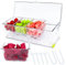 Taco Bar Tray Serving Set for Party Supplies with 5 Containers, Large Ice Chilled Condiment Caddy Organizer for Bar Accessories， Garnish Serving Tray Platter for Mimosa Bar Supplies