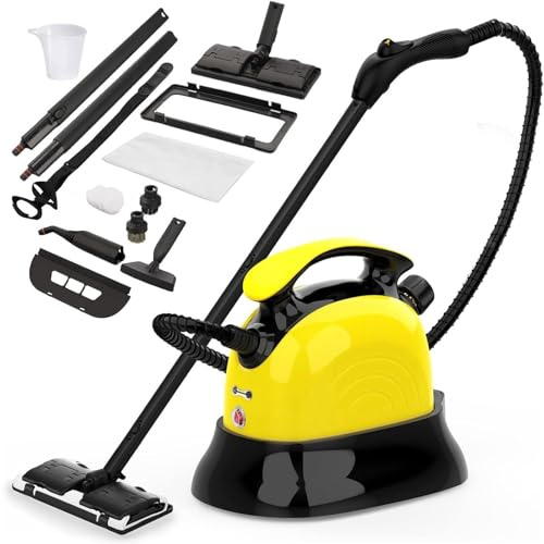 Nettoyeur vapeur portatif, nettoyeur vapeur multi-usages avec accessoires, machine de nettoyage vapeur portable 1500 W avec réservoir de 0,8 L et cordon d'alimentation de 3 mètres, for tapis, sol
