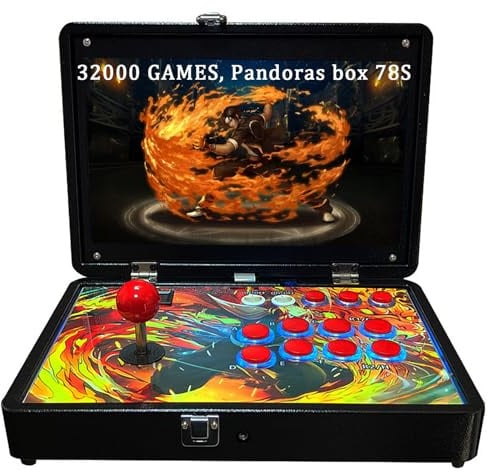 RegiisJoy 30000 in 1 Portable Arcade Game Console 14-inch HD Screen Single Player Pandoras Box 70S,Retro Video Game Machine Metal Box Search/Hide/Save/Load/Pause Games