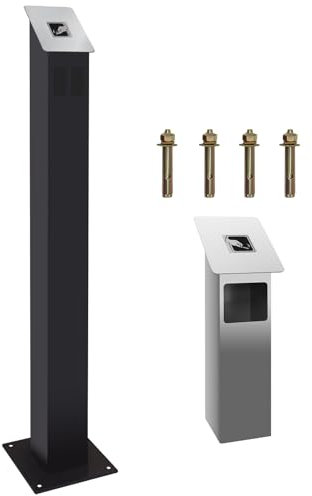 Standaschenbecher Edelstahl groß für draußen,Aschenbecher mit Mülleimer für Draussen,Standascher und Mülleimer in einem,Aschersäule für Terrasse Hotels Cafés Büros Restaurants Bars(Anthrazit)