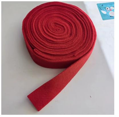GreatRise Filzband Filzstoff Dekoband Filz Schleifenband Bastelfilz Stoffband Weihnachtsband Wollfilzband Geschenkband für Geschenkverpackung Weihnachtsbaum Hochzeit DIY Deko Rot 5cm*5m