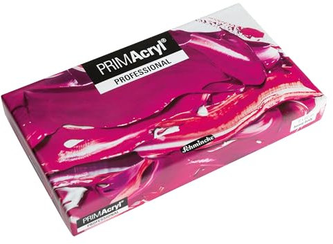 Schmincke - PRIMAcryl Professional® feinste Premium Acrylfarben, Grundsortiment 8 x 60 ml, 73060097, Kartonset, höchste Pigmentierung, Brillanz, Ergiebigkeit, mikroplastik-frei Farbe