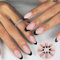 Short Almond French Tip Press-On Nails - 24Pcs False Nails with Glue, Elegant White Stick-On Nail Set for Women (Black, almond)