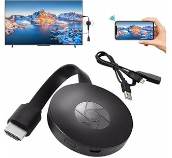 Dongle HDMI Wireless, Adattatore Display WiFi 2.4GHz, Streaming HD, Compatibile con TV e Smartphone, Nero