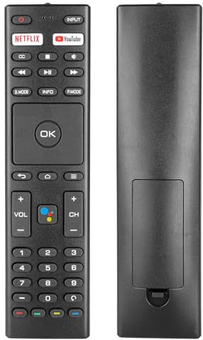 RM-C3329 IR Remote Control Compatible with JVC Konka 4K Android TV 32H31A 40H33A 43U55A 50Q75A 50U55A 55Q75A 55U55A 65Q75A Replacement Controller with Netflix YouTube Buttons (NO Voice Function)