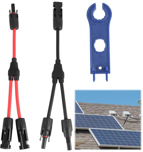 Y Solar Kabel 6mm², Y-Stecker Solarpanel Verteiler, 1Y2 M/FF und F/MM Stecker für Solaranlagen, 6mm² Solarkabel für Photovoltaik, PV Y Kabel, 30 cm Länge, Wasserdicht, 10AWG