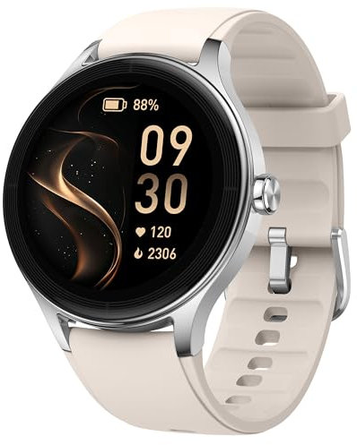 ZOSKVEE Montre Connectée, 41mm Fitness Tracker, Répondre/Faire des Appels, 1,27 Smartwatch Numérique avec Moniteur de Fréquence Cardiaque/Stress/Sommeil, AI Voice, Calculatrice, Calendrier