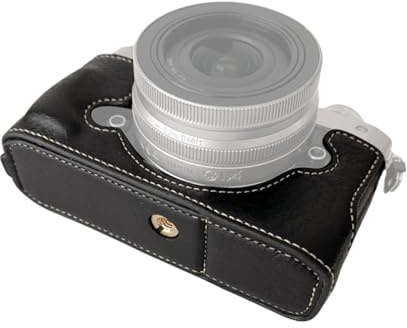 PODSJD gx80 Tasche Kameratasche für Z fc, Schwarz, Kunstleder, Handgriff, 1/4 Zoll Schraubgewinde - wasserdichte, passgenaue Kamera Schutzhülle mit Schultergurt für Spiegelreflexkamer (Schwarz)