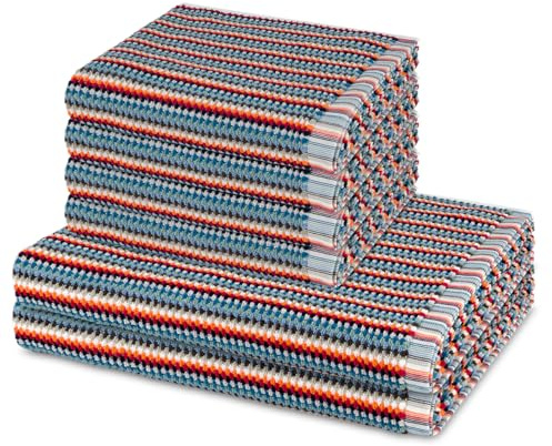 Möve Bliss 6-teiliges Handtuch-Set – 4 Handtücher & 2 Duschtücher – Extra weiche hochwertige Baumwolle mit Perlstruktur & Massageeffekt – Pflegeleichte Badtextilien mit Kordelaufhänger (Mehrfarbig)