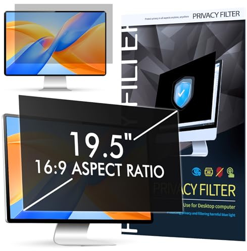 LAMA 19.5 Inch Universal Computer Privacy Screen Filter for 19.5 Computer Monitor(16:9), Anti-Blue Light/Anti-Glare/UV Privacy 19.5 Screen Protector (WxH: 17.05*9.45), Information/Eye Protection