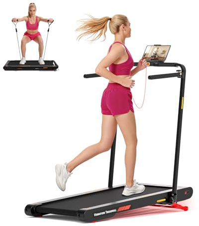 Sperax 4‑in‑1 Vibration Treadmill, 10% Auto Incline Foldable Walking Pad, Max Speed 12km/h with APP & Remote Control for Home Use