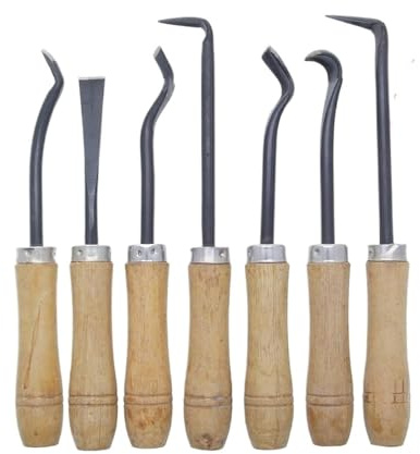 7 Teile/Satz Bonsai Pick Messer Zeichnung Carving Set Holz Griff Hause Garten Hand Werkzeuge Mit Handschuhe Spart Energie Und Zeit