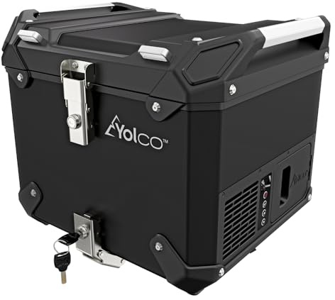 Yolco MCX17 - Nevera portátil para motocicleta, 17 L, con compresor de 17 litros, para moto, -20 °C, control de aplicación, 12/24 V y 230 V
