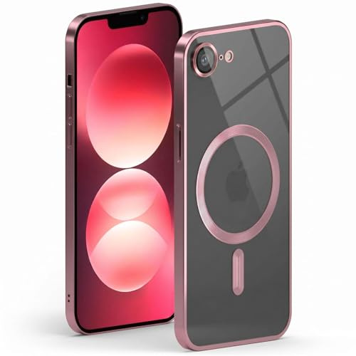 ONEFLOW für iPhone 17e Hülle für MagSafe mit Kameraschutz, Schutzhülle induktives Laden Durchsichtig, Handyhülle iPhone 17e Case Magnetisch, Rosa