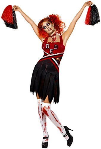 Smiffys Kostüm High School Horror Cheerleader, mit Kleid und Pompons