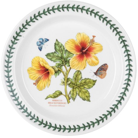 Portmeirion Exotic Botanic Garden Hibiscus Dinner Plate, Earthenware, Exotic/Tropical Style, Dinner Plate