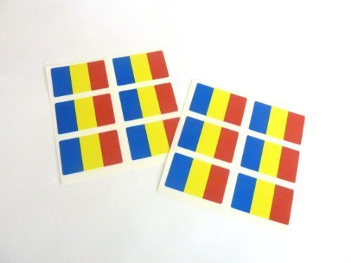 Mini Sticker Pack, 33x20mm Rectangle, Self-Stick Romania Labels, Romanian Flag Stickers