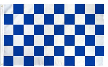 AZ FLAG Bandiera A Scacchi Bianchi E Blu 150x90cm - Bandiera Scacchiera Bianca ED Azzurra 90 x 150 cm