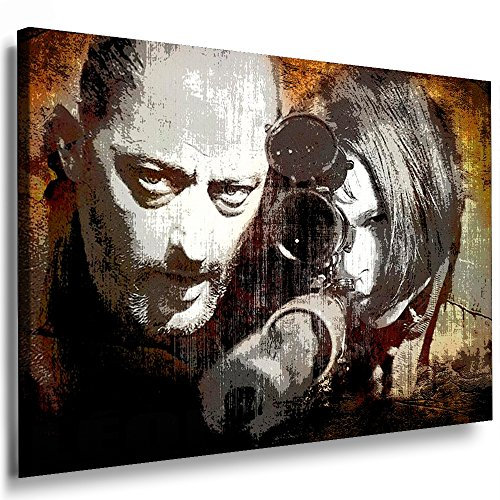 Fotoleinwand24 Bild auf Keilrahmen - Leon Der Profi AA0165 / Sepia / 80x60 cm