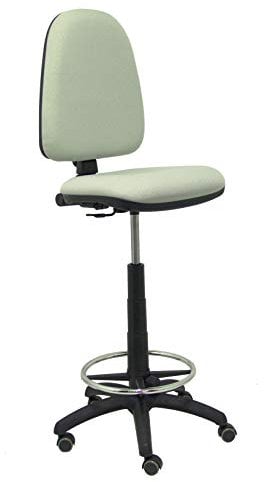 Piqueras Y Crespo T04CP Ayna bali- Taburete ergonómico, regulable en altura, aro reposapiés y ruedas de parquet, 100/123x46x40 cm, Gris