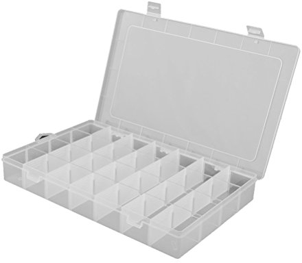 VORCOOL Sortierbox Sortierkasten Transparent Schmuckschatullen Perlenbox Schmucktablett mit 28 Fächern