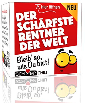 Schlump-Chili⎥Der schärfste Rentner der Welt - ein witziges Geschenk Set für Männer! Ein cooles Präsent für Herren zum Ausstand, (un) Ruhestand oder zur Rente (1 Stk.)